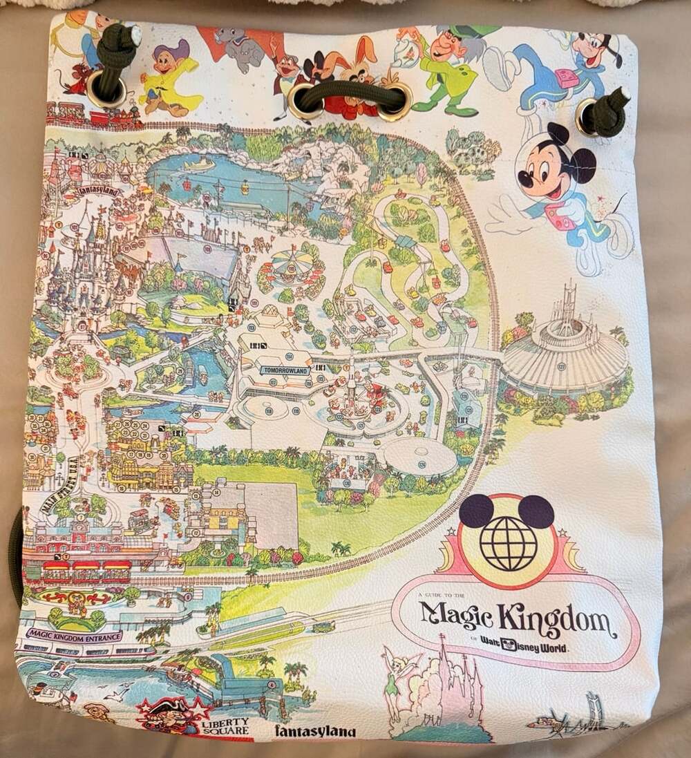 Walt Disney World 50th Anniversary Magic Kingdom Map Tote/Convertible Backpack.